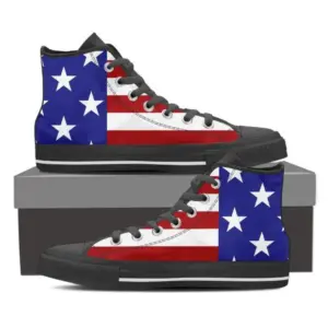 American Stars & Stripes Men’s High Top Canvas Shoes