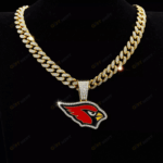 Arizona Cardinals Hip Hop Iced Out Bling Pendant Cuban Chain