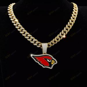 Arizona Cardinals Hip Hop Iced Out Bling Pendant Cuban Chain