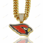 Arizona Cardinals Hip Hop Iced Out Bling Pendant Cuban Chain