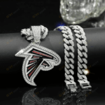 Atlanta Falcons Hip Hop Iced Out Bling Pendant Cuban Chain