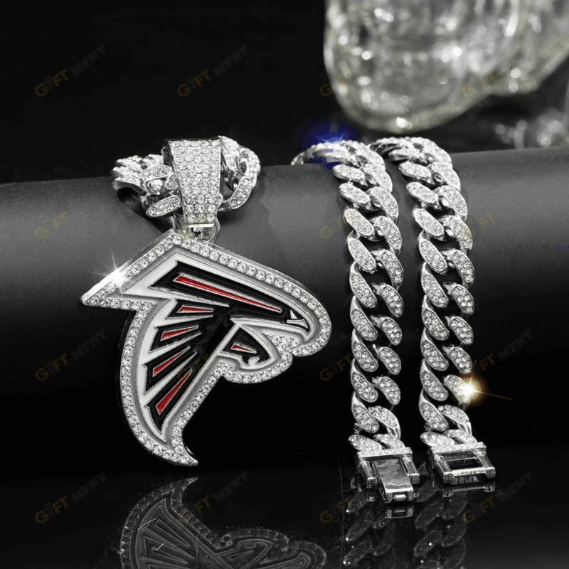 Atlanta Falcons Hip Hop Iced Out Bling Pendant Cuban Chain