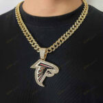 Atlanta Falcons Hip Hop Iced Out Bling Pendant Cuban Chain