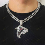 Atlanta Falcons Hip Hop Iced Out Bling Pendant Cuban Chain