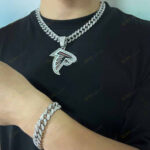 Atlanta Falcons Hip Hop Iced Out Bling Pendant Cuban Chain