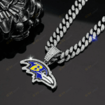 Baltimore Ravens Hip Hop Iced Out Bling Pendant Cuban Chain