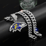 Baltimore Ravens Hip Hop Iced Out Bling Pendant Cuban Chain