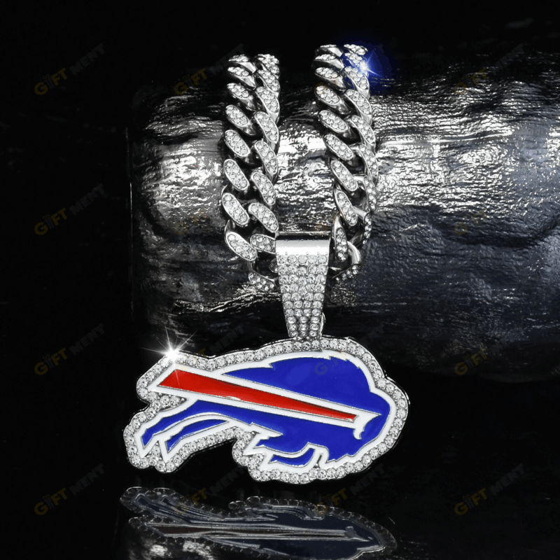 Buffalo Bills Hip Hop Iced Out Bling Pendant Cuban Chain
