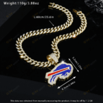 Buffalo Bills Hip Hop Iced Out Bling Pendant Cuban Chain