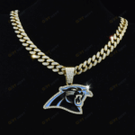 Carolina Panthers Hip Hop Iced Out Bling Pendant Cuban Chain