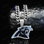 Carolina Panthers Hip Hop Iced Out Bling Pendant Cuban Chain