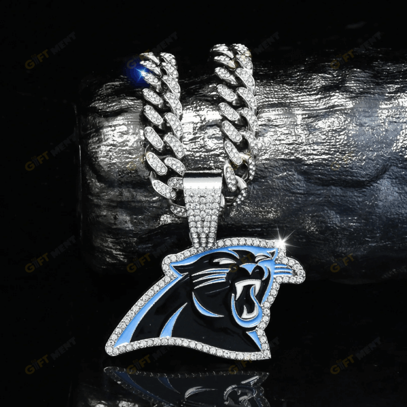 Carolina Panthers Hip Hop Iced Out Bling Pendant Cuban Chain