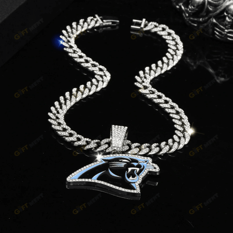 Carolina Panthers Hip Hop Iced Out Bling Pendant Cuban Chain