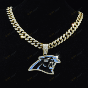 Carolina Panthers Hip Hop Iced Out Bling Pendant Cuban Chain