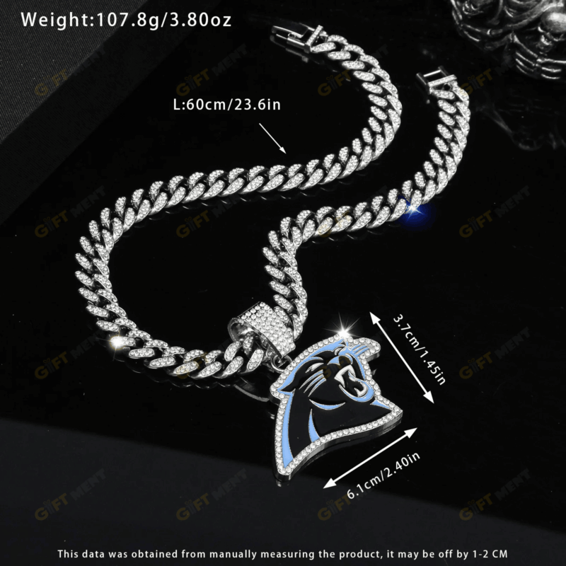 Carolina Panthers Hip Hop Iced Out Bling Pendant Cuban Chain