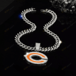 Chicago Bears Hip Hop Iced Out Bling Pendant Cuban Chain