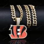 Cincinnati Bengals Hip Hop Iced Out Bling Pendant Cuban Chain