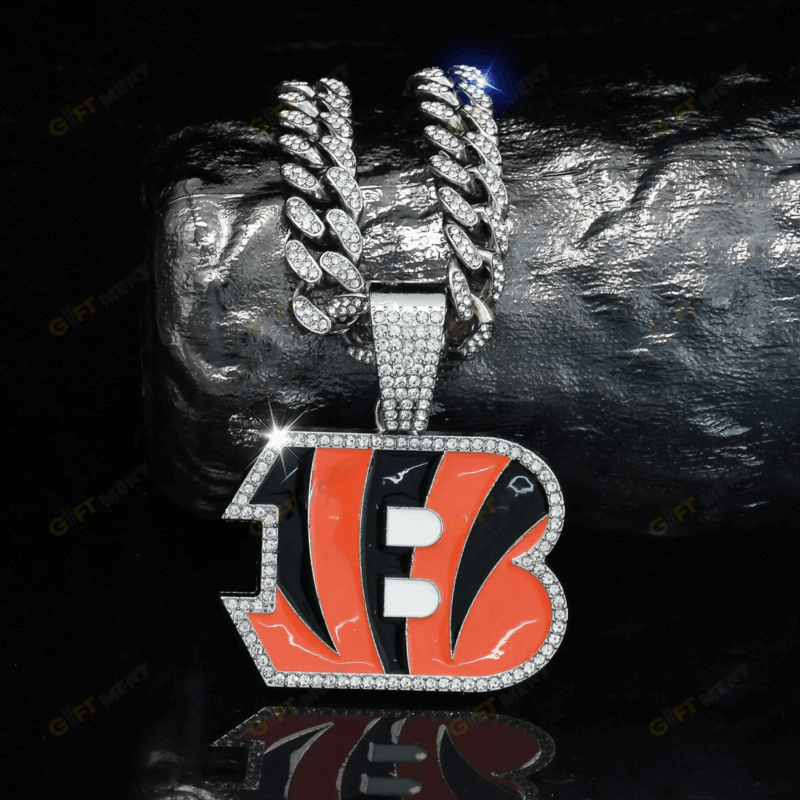 Cincinnati Bengals Hip Hop Iced Out Bling Pendant Cuban Chain