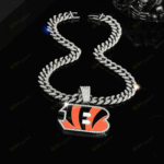 Cincinnati Bengals Hip Hop Iced Out Bling Pendant Cuban Chain