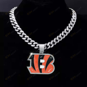 Cincinnati Bengals Hip Hop Iced Out Bling Pendant Cuban Chain