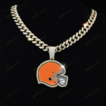 Cleveland Browns Hip Hop Iced Out Bling Pendant Cuban Chain
