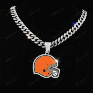 Cleveland Browns Hip Hop Iced Out Bling Pendant Cuban Chain