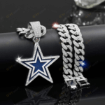 Dallas Cowboys Hip Hop Iced Out Bling Pendant Cuban Chain