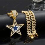 Dallas Cowboys Hip Hop Iced Out Bling Pendant Cuban Chain