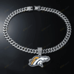 Denver Broncos Hip Hop Iced Out Bling Pendant Cuban Chain