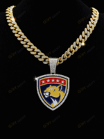 Florida Panthers Hip Hop Iced Out Bling Pendant Cuban Chain