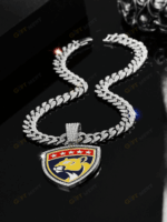 Florida Panthers Hip Hop Iced Out Bling Pendant Cuban Chain