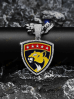 Florida Panthers Hip Hop Iced Out Bling Pendant Cuban Chain
