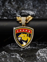 Florida Panthers Hip Hop Iced Out Bling Pendant Cuban Chain