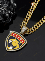Florida Panthers Hip Hop Iced Out Bling Pendant Cuban Chain