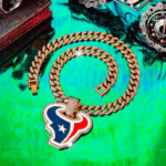 Houston Texans Hip Hop Iced Out Bling Pendant Cuban Chain