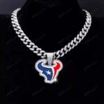 Houston Texans Hip Hop Iced Out Bling Pendant Cuban Chain