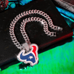 Houston Texans Hip Hop Iced Out Bling Pendant Cuban Chain