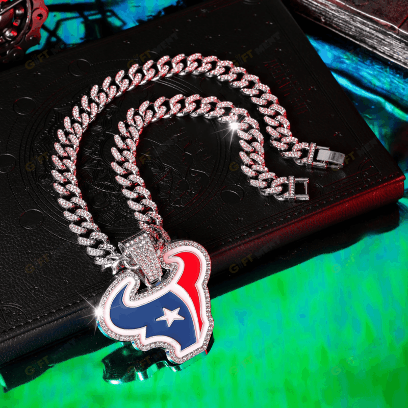 Houston Texans Hip Hop Iced Out Bling Pendant Cuban Chain