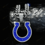 Indianapolis Colts Hip Hop Iced Out Bling Pendant Cuban Chain