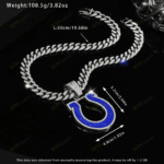 Indianapolis Colts Hip Hop Iced Out Bling Pendant Cuban Chain