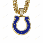 Indianapolis Colts Hip Hop Iced Out Bling Pendant Cuban Chain