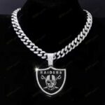 Las Vegas Raiders Hip Hop Iced Out Bling Pendant Cuban Chain