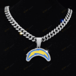 Los Angeles Chargers Hip Hop Iced Out Bling Pendant Cuban Chain