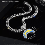 Los Angeles Chargers Hip Hop Iced Out Bling Pendant Cuban Chain
