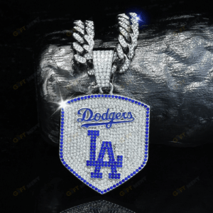 Los Angeles Dodgers Hip Hop Iced Out Bling Pendant Cuban Chain