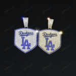 Los Angeles Dodgers Hip Hop Iced Out Bling Pendant Cuban Chain