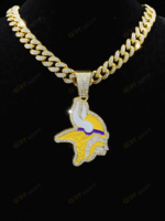 Minnesota Vikings Hip Hop Iced Out Bling Pendant Cuban Chain