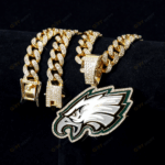 Philadelphia Eagles Hip Hop Iced Out Bling Pendant Cuban Chain