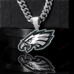 Philadelphia Eagles Hip Hop Iced Out Bling Pendant Cuban Chain
