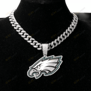 Philadelphia Eagles Hip Hop Iced Out Bling Pendant Cuban Chain